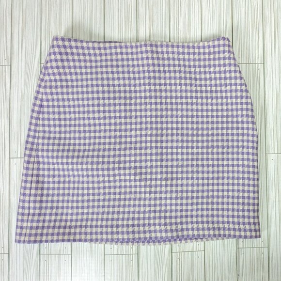 & Other Stories Dresses & Skirts - & Other Stories Gingham Check Pelmet Skirt in Lilac Size 6
